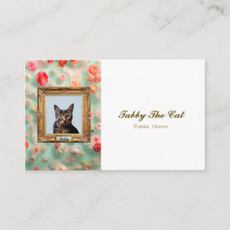 Cartão De Visita Custom Pet Portrait Business Card – Cat in a Frame