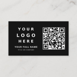 Cartão De Visita Custom Qr Code And Logo Modern Black And White