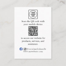 Custom QR Code Business Branding Card Menu 