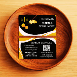 Cartão De Visita Custom QR Code Business Card for Mobile Notary 