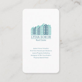 Cartão De Visita Custom Real Estate Business Card with QR Code
