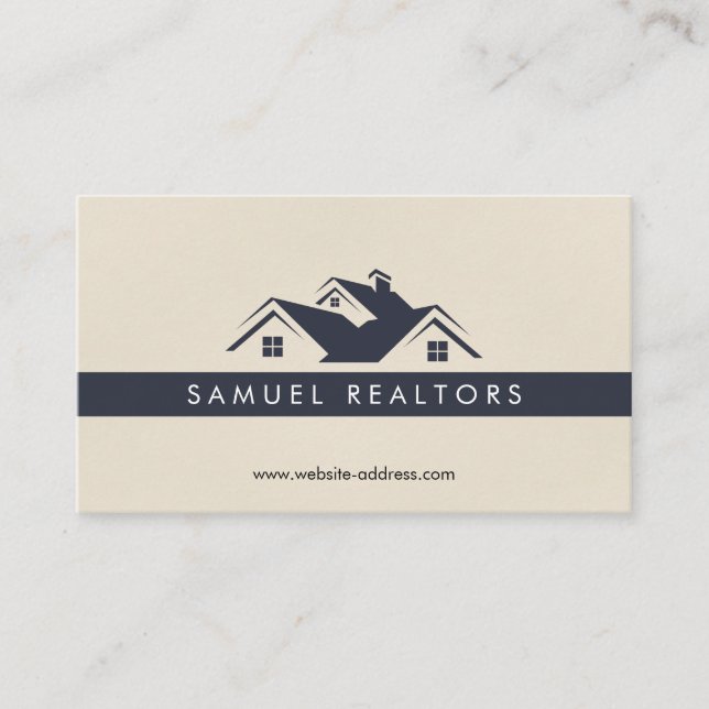 Cartão De Visita Custom Stylish Modern Real Estate Home Logo (Frente)