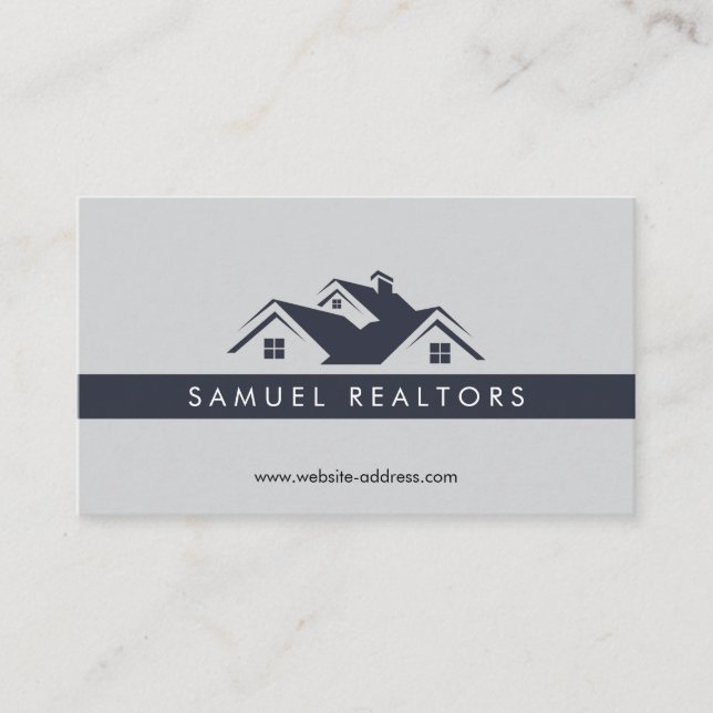 Cartão De Visita Custom Stylish Modern Real Estate Home Logo (Frente)