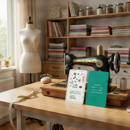 Cartão De Visita Custom Tailoring & Alterations Seamstress 