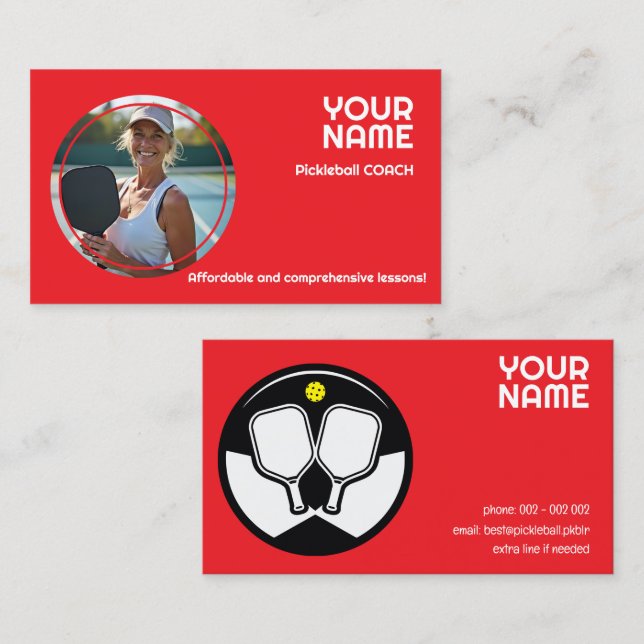 Cartão De Visita Custom text & Photo Paddle Pro Calling Card (Frente/Verso)