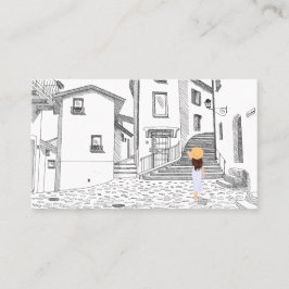 Cartão De Visita Custom Travel Agent Business Card with Cityscape