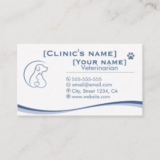 Cartão De Visita Custom Veterinarian | Modern Pet Clinic