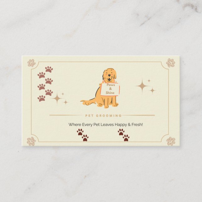 Cartão De Visita Customizable Dog & Cat Groomer Contact Card | Edit (Frente)