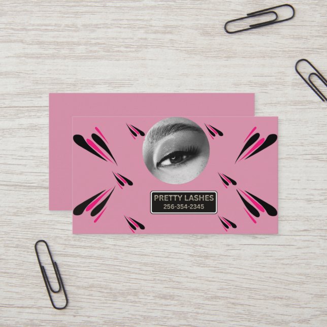 Cartão De Visita Customizable Eyelash Extension Gold Makeup Card (Frente/Verso In Situ)