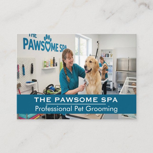 Cartão De Visita Customizable Pet Groomer Business Card (Frente)