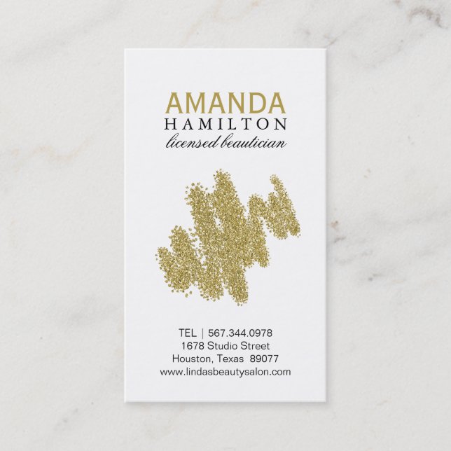 Cartão de visita customizável do Beautician (Frente)