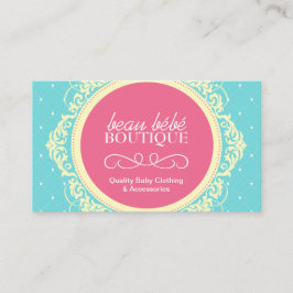 Cartão de visita customizável do boutique do bebê
