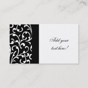 Cartão de visita customizável do damasco preto e