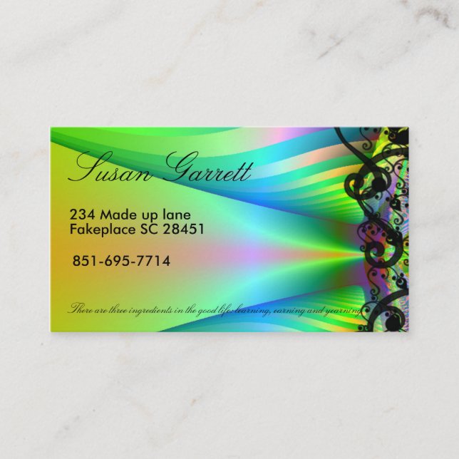 cartão de visita customizável do fractal (Frente)