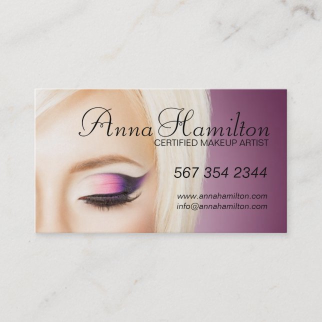 Cartão de visita customizável do maquilhador (Frente)