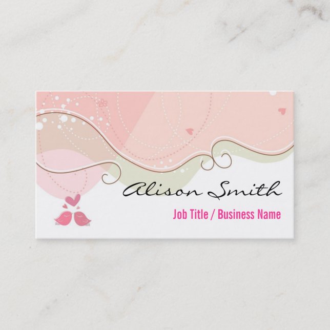 Cartão De Visita Cute and Romantic Business Card (Frente)