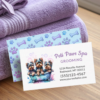 Cartão De Visita Cute Dog Grooming Service Pet Groomer