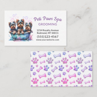 Cartão De Visita Cute Dog Grooming Service Pet Groomer