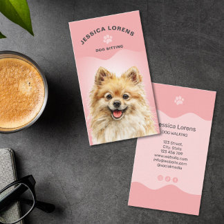 Cartão De Visita Cute Dog Sitter, Pet Groomer, Dog Walker