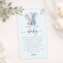 Cute Elephant Blue Books for Baby Card