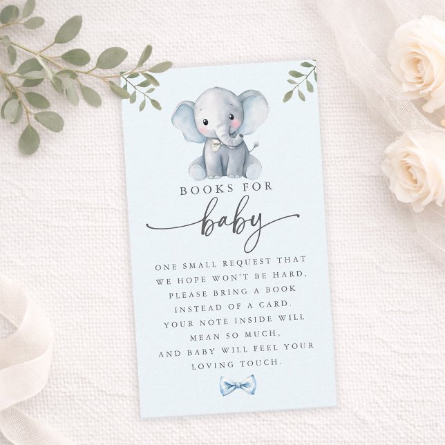 Cartão De Visita Cute Elephant Blue Books for Baby Card (Cute Elephant Blue Books for Baby Card)