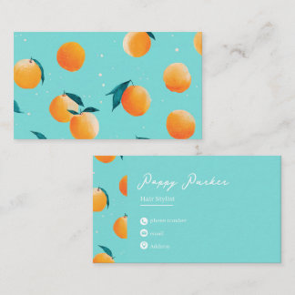 Cartão De Visita Cute Modern Peach Business Card | Custom