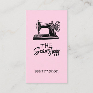 Cartão De Visita Cute pink Seamstress business card 