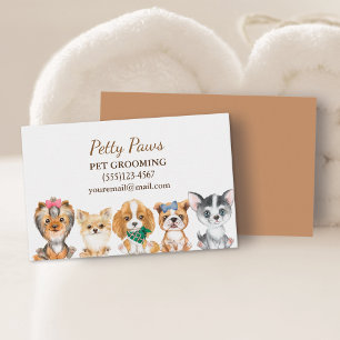 Cartão De Visita Cute Watercolor Coloca Serviço de Atendimento de 