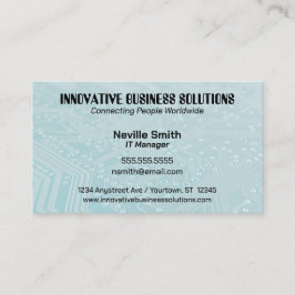 Cartão De Visita Cyan Circuit Board Tech Computers IT