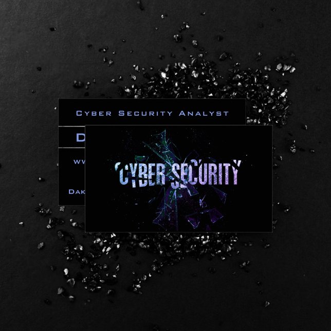 Cartão De Visita Cyber Security Analyst Modern Purple Blue Ombre (Criador carregado)