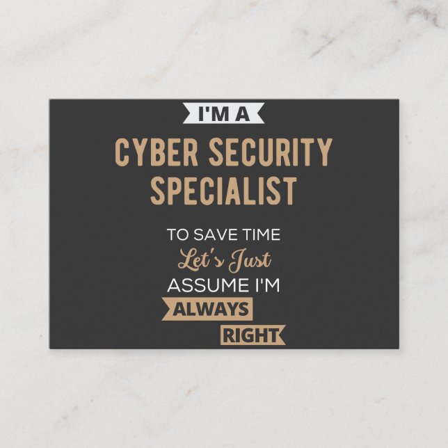 Cartão De Visita Cyber Security Specialist (Frente)