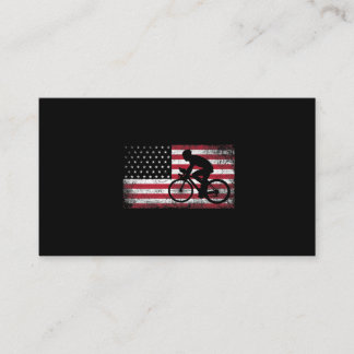 Cartão De Visita Cyclist Cycling Bicycle American Flag 4th of July
