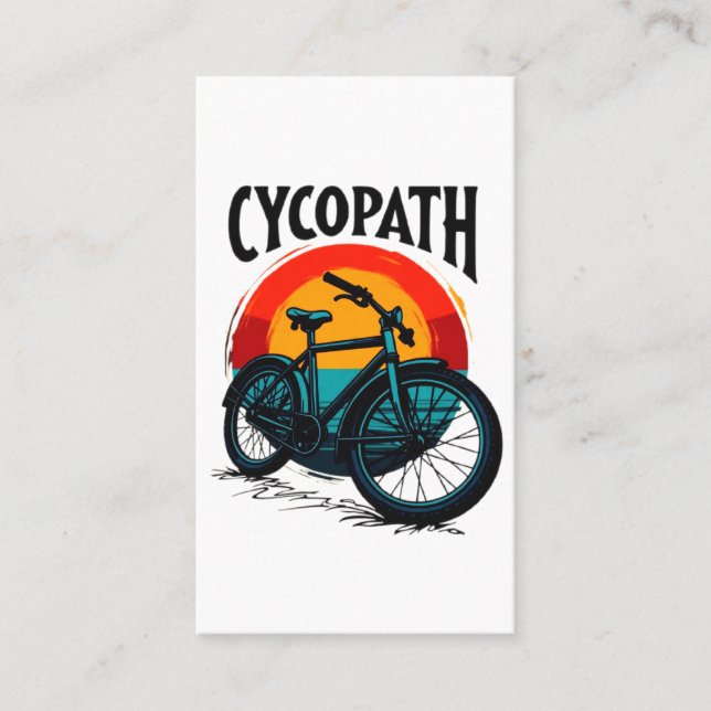 Cartão De Visita Cycopath: Bike Energetica com Teto Gráfico do Sol (Frente)
