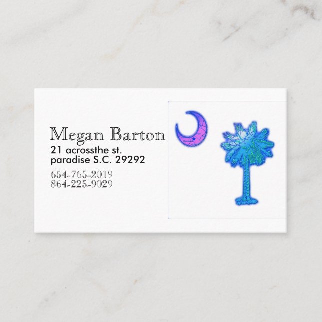 cartão de visita da árvore do estado (Frente)