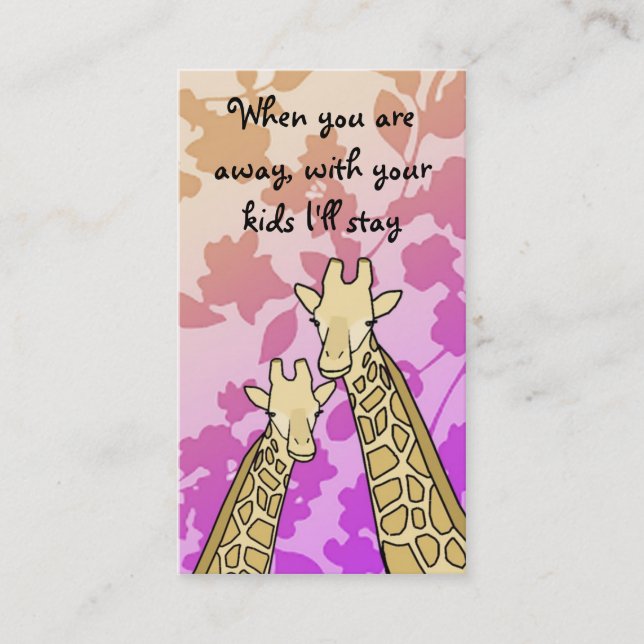 Cartão de visita da baby-sitter (Frente)