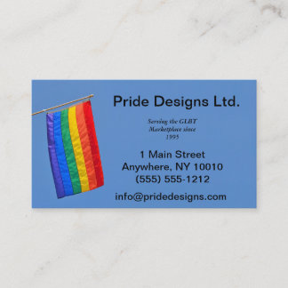 Cartão de visita da bandeira do orgulho gay