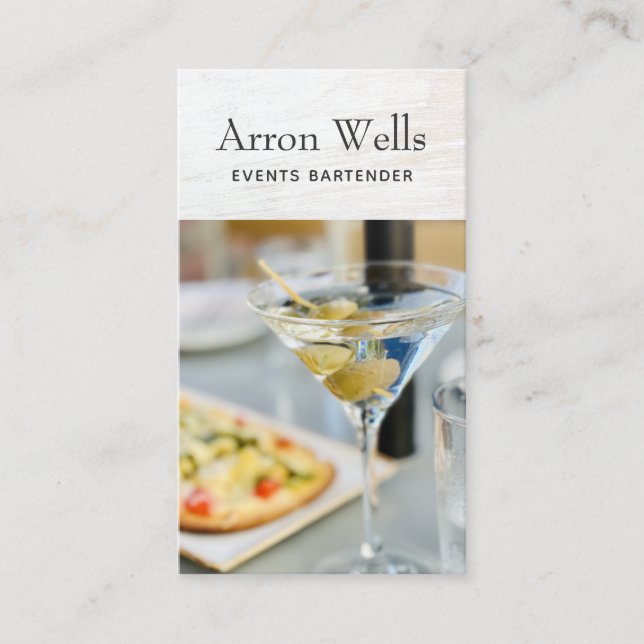 Cartão de visita da Bartender de Eventos (Frente)