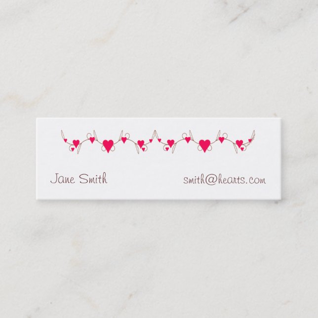 Cartão de visita da beira do coração (Frente)