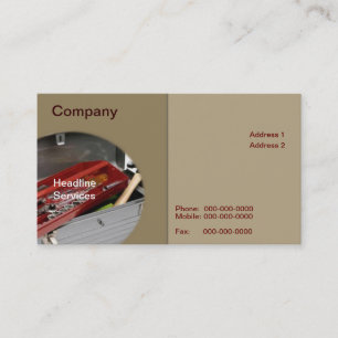 Cartão de visita da caixa de ferramentas