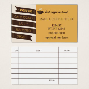 Cartão de visita da casa do café da modificaçã