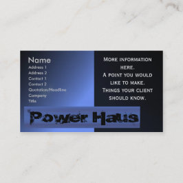 Cartão de visita da casa do poder