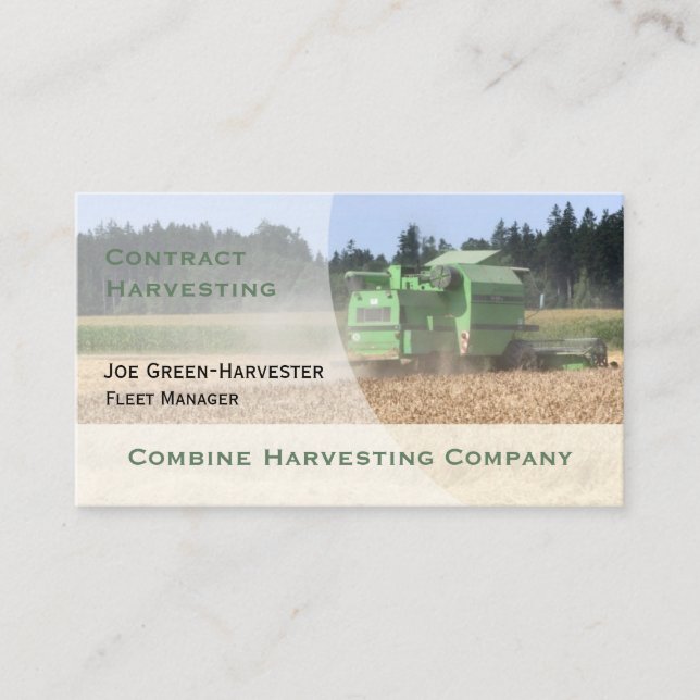 Cartão de visita da ceifeira de liga (Frente)