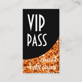 Cartão de visita da Curva Preta 'VIP Pass' Laranja
