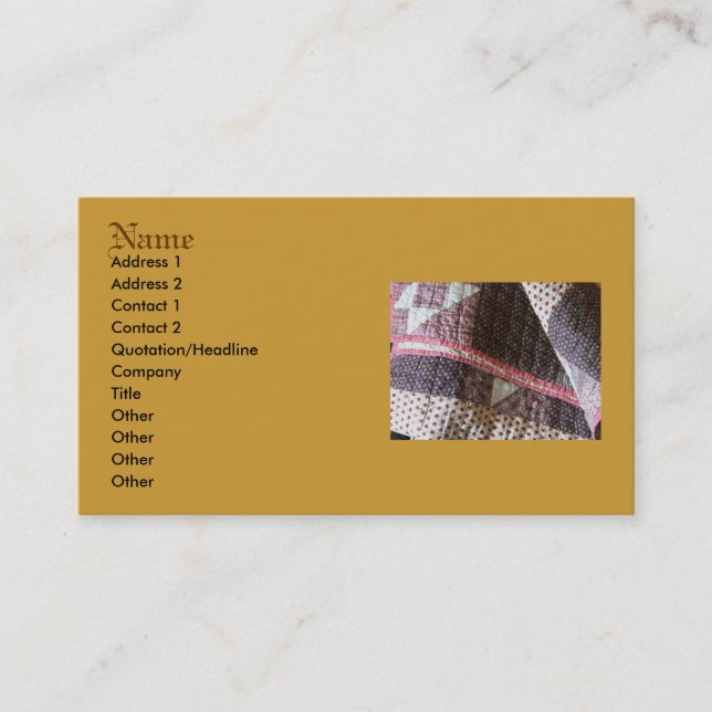 Cartão de visita da edredão da guerra civil do (Frente)