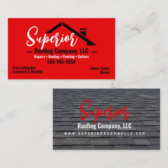 Cartão de visita da empresa de telhados (Frente/Verso)