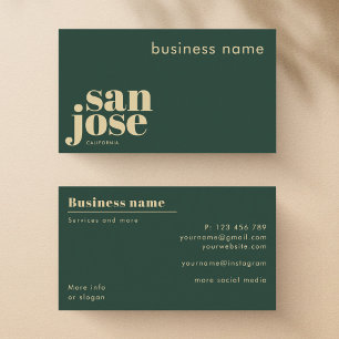 Cartão de visita da empresa San Jose Califórnia
