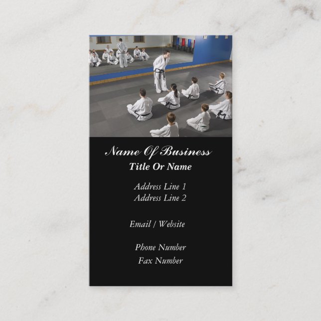 Cartão de visita da escola de artes marciais (Frente)