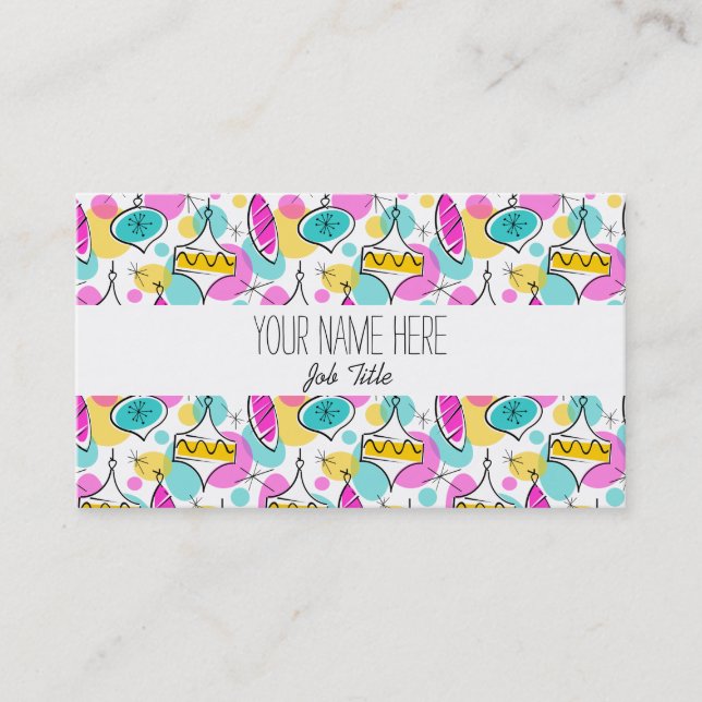 Cartão de visita da faixa branca de Baubles da Árv (Frente)