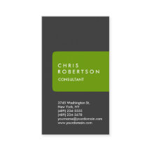 Cartão de visita da faixa verde Cinza da vertical