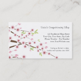 Cartão de visita da flor de cerejeira